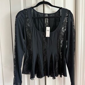 Elegant Black Lace Women's Top